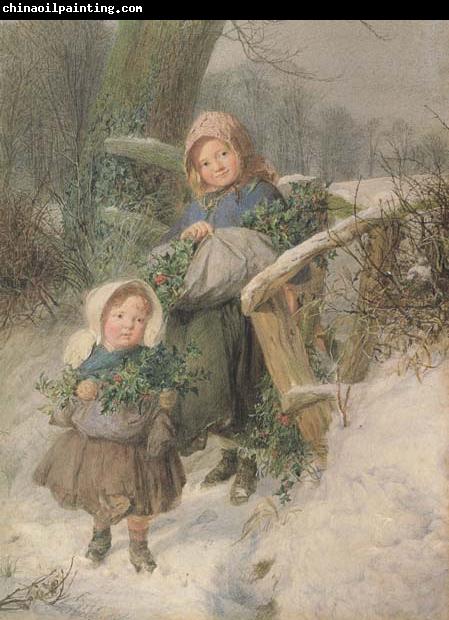 Frederic james Shields,ARWS The Holly Gatherers (mk46)