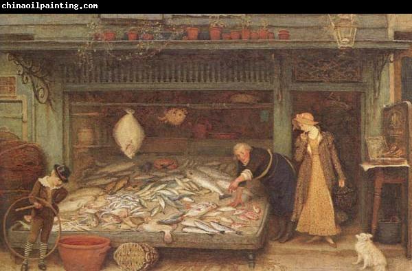 Frederick Walker,ARA,RWS A Fishmonger's shop (mk46)