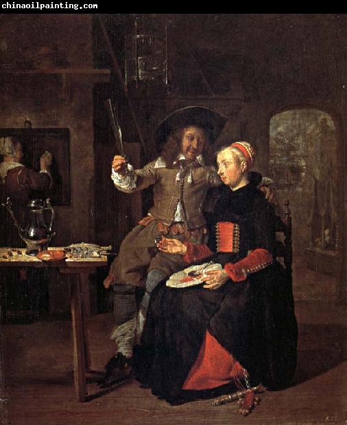 Gabriel Metsu Self-Portrait with his Wife Isabella de Wolff in an Inn