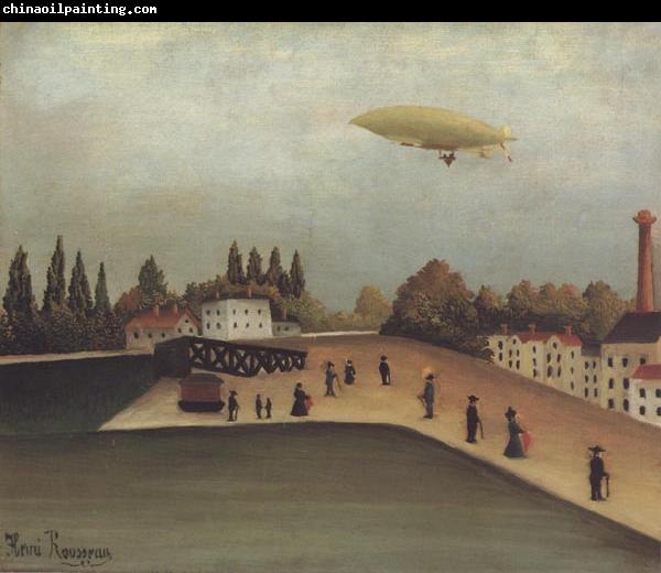 Henri Rousseau Landscape with a Dirigible