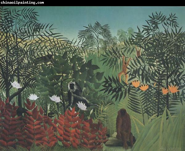 Henri Rousseau Tropical Forest with Monkeys