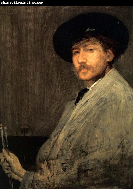 James Abbot McNeill Whistler Arrangement in Grey Portrait of the Painter