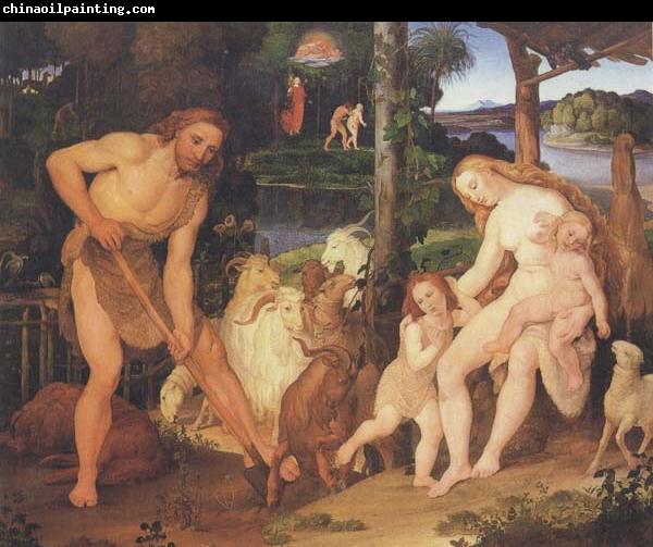 Johann anton ramboux Adam and Eve after Expulsion from Eden (mk45)