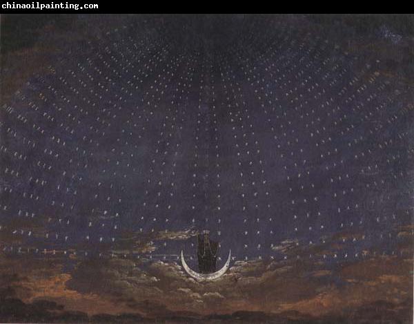 Karl friedrich schinkel Set Design for The Magic Flute:Starry Sky for the Queen of the Night (mk45)