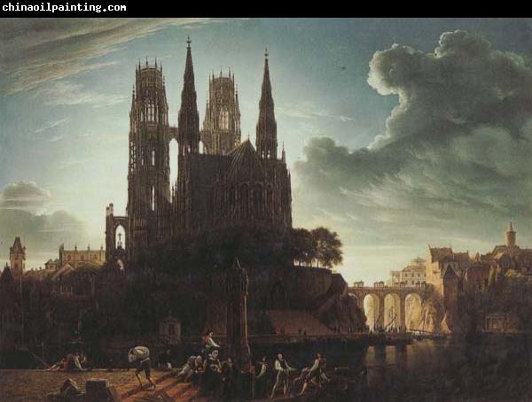 Karl friedrich schinkel Gothic Cathedral by the Waterside (mk45)