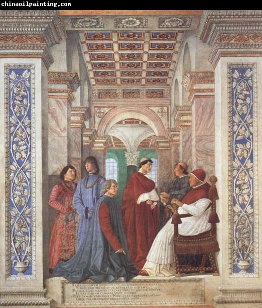 Melozzo da Forli Pope Sixtus IV appoints Platina as Prefect of the Vatican Library (mk45)