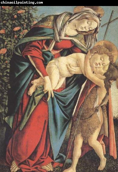 Sandro Botticelli Madonna and child with the Young St John or Madonna of the Rose Garden