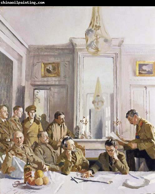 Sir William Orpen Some Members of the Allied Press Camp,with their Pres Officers