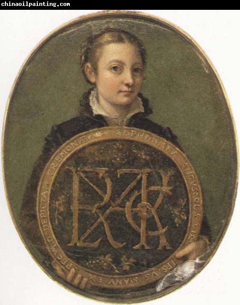 Sofonisba Anguissola Self-Portrait Holding a Medallion with the Letters of her Father s Name,