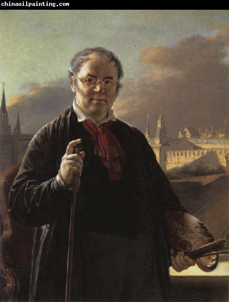 Vasily Tropinin Self-Portrait by a Window with a View on the Kremlin