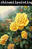 unknow artist Yellow Roses in Garden