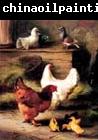 unknow artist Hens and Chicken