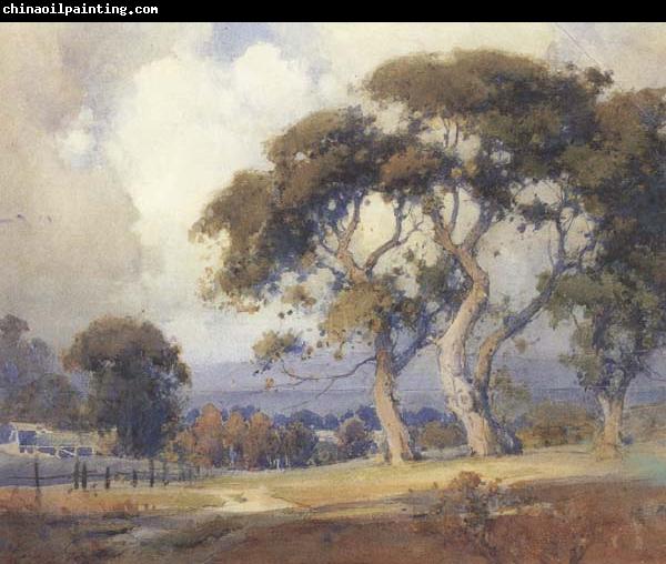 unknow artist Oaks in a California Landscape