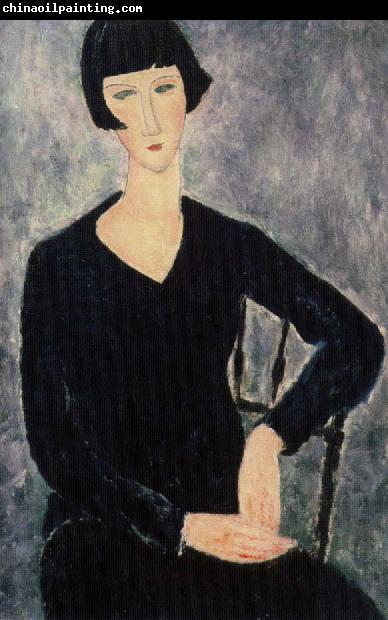 Amedeo Modigliani sittabde kvinna i blatt