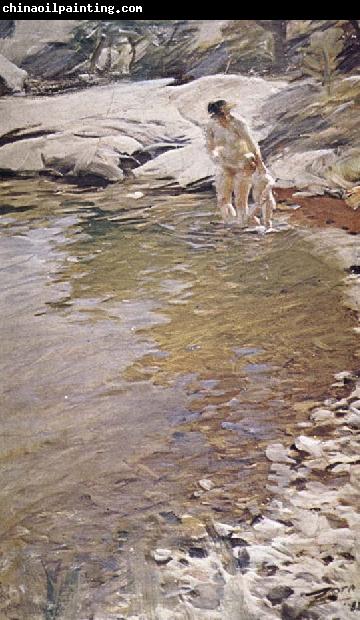 Anders Zorn med sin mamma