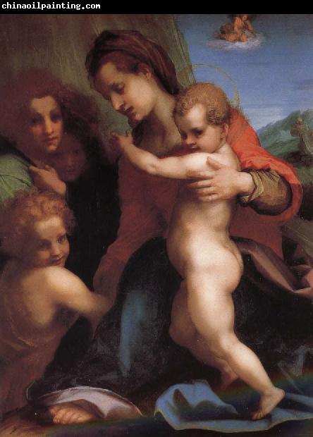 Andrea del Sarto The Virgin and Child with St. John childhood, as well as two angels