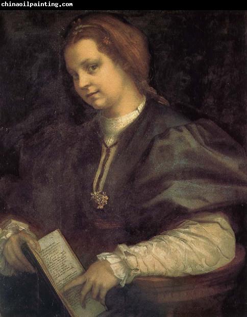 Andrea del Sarto Take the book portrait of woman