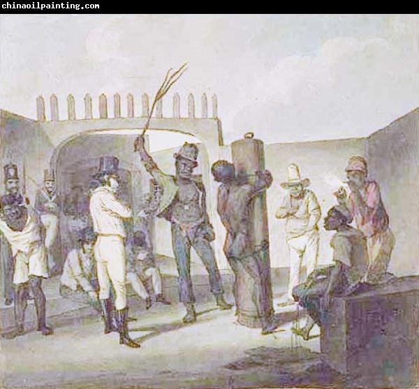 Augustus Earle Punishing negroes at Cathabouco