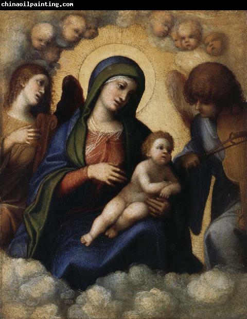 CASTIGLIONE, Giovanni Benedetto Embrace the glory of the Son and Our Lady of Angels