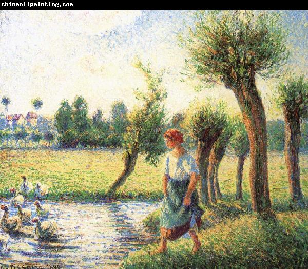 Camille Pissarro Ludas bank on women