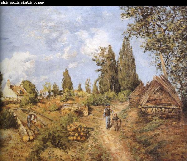 Camille Pissarro Walking in the countryside on the road loggers