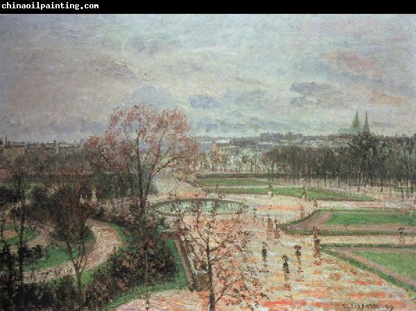 Camille Pissarro the tuileries gardens,rainy weather