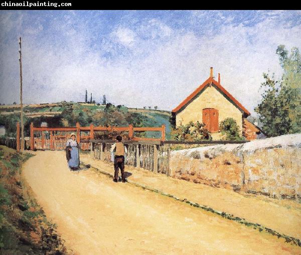 Camille Pissarro Pang plans Schwarz railway crossing