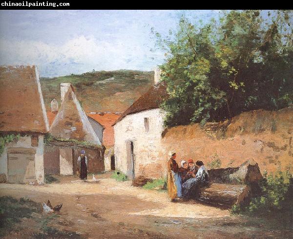 Camille Pissarro Chat village woman