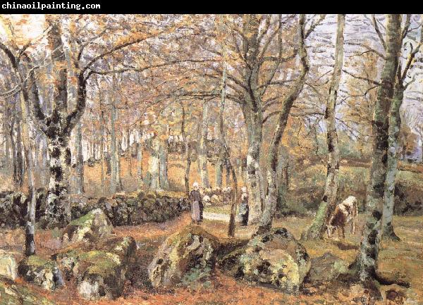 Camille Pissarro There are rock scenery