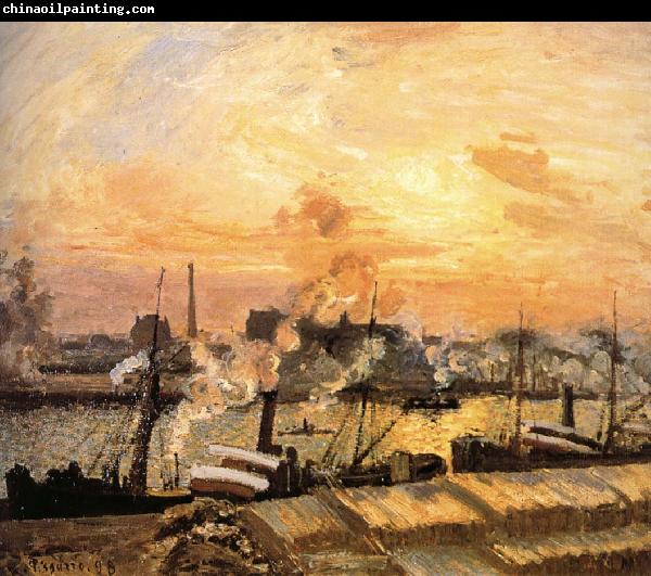 Camille Pissarro Sunset Pier