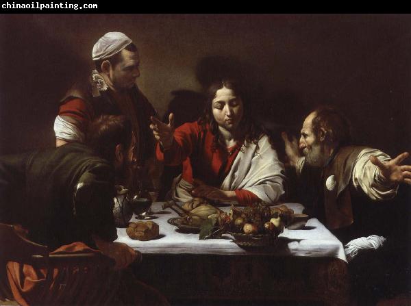 Caravaggio jesus och larjungarna i emmaus