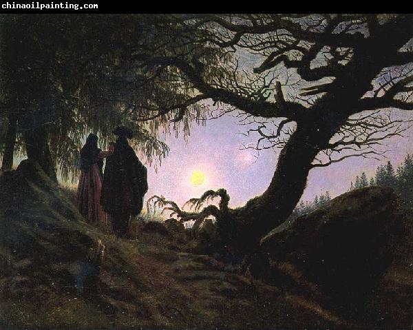 Caspar David Friedrich Man and Woman Contemplating the Moon