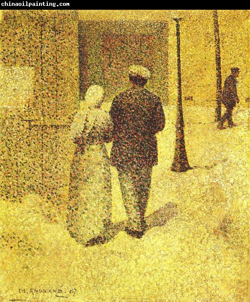 Charles Angrand Man and Woman on the Street