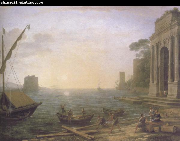 Claude Lorrain Seaport at Sunrise