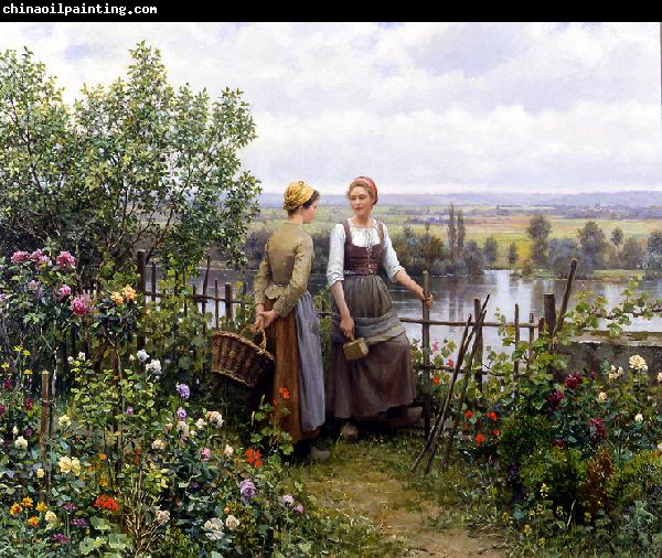 Daniel Ridgeway Knight Maria and Madeleine on the Terrace