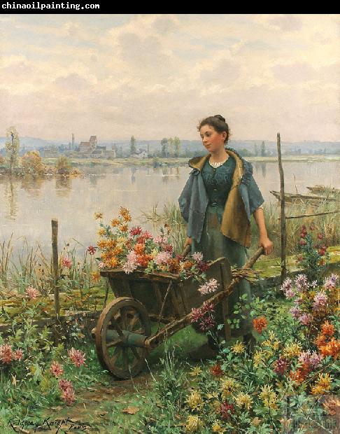 Daniel Ridgeway Knight Gathering Flowers