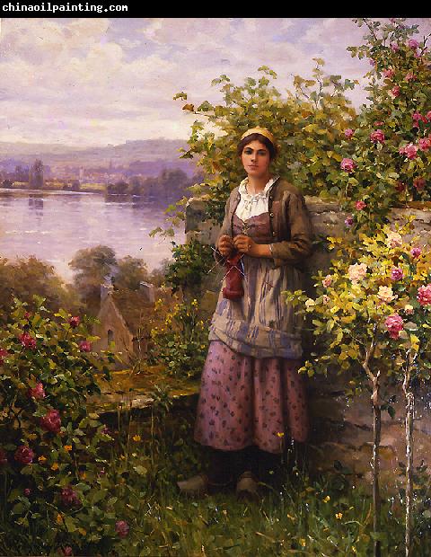 Daniel Ridgeway Knight Julia - Corner of the Garden