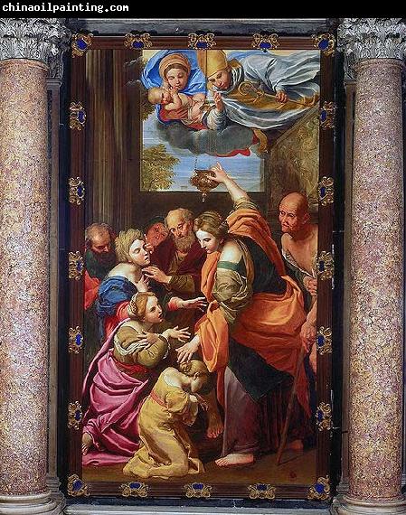 Domenichino Apparition of the Virgin and Child and San Gennaro at the Miraculous Oil Lamp