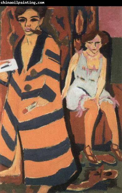 Ernst Ludwig Kirchner self portrait with a model