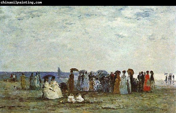 Eugene Boudin Bathers on the Beach at Trouville