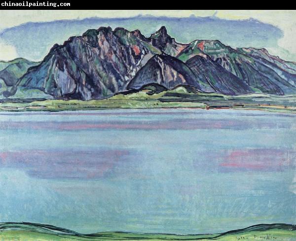 Ferdinand Hodler lake thun and the stockhorn mountains