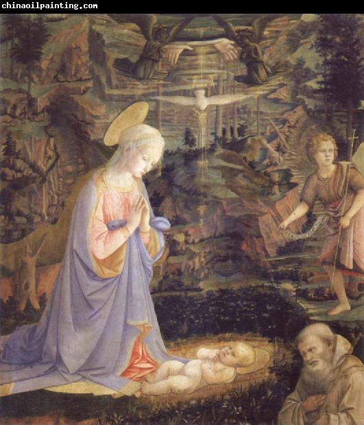 Fra Filippo Lippi Adoration of Child with St.Bernard