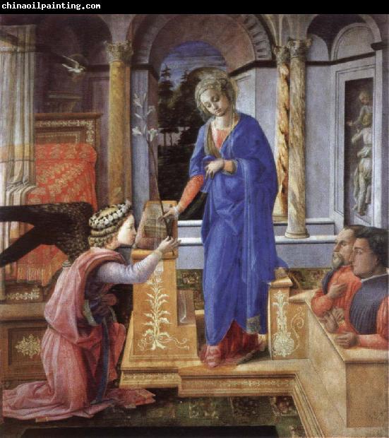 Fra Filippo Lippi The Annunciation with two kneeling donors