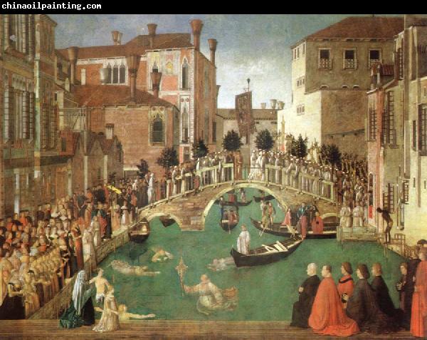 Gentile Bellini the miracle of the true cross near san lorenzo bridge