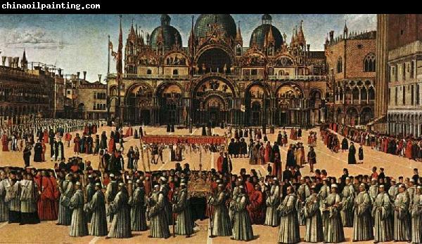 Gentile Bellini Procession of the True Cross in Piazza San Marco