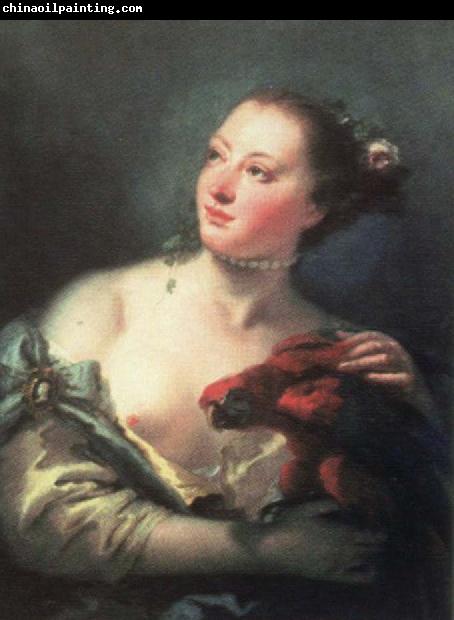 Giovanni Battista Tiepolo young woman with macaw