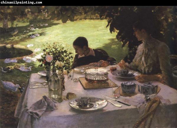 Giuseppe de nittis breakfast in the garden