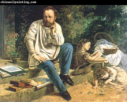 Gustave Courbet Proudhon and his children