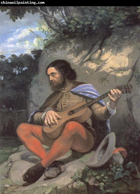 Gustave Courbet Young man in a Landscape or The Guitarreor