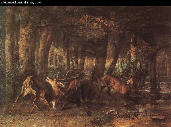 Gustave Courbet The War between deer